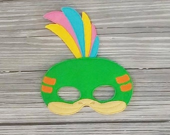 Lemmy Koopa Embroidered Felt Mask - Turtle Mask - Kid & Adult Mask - Pretend Play - Halloween Costume - Dress Up Mask