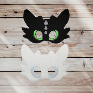 Black Dragon - White Dragon - Night Fury Mask - Light Fury Mask - Dress-Up Mask - Play Mask - Creative Play - Halloween Mask - Cosplay