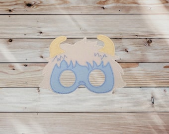 Geborduurd yetimasker: verschrikkelijk sneeuwpopkostuum, creatief spel