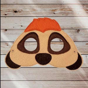 Meerkat Mask - Jungle Animal  - African Animal Embroidered Mask - Kid & Adult - Pretend Play - Halloween Costume - Dress-Up Mask - CosPlay