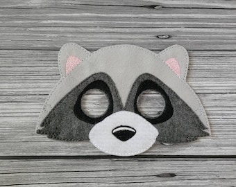 Felt Raccoon Mask: Forest Animal Costume, Pretend Play