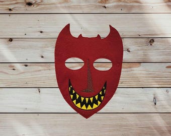 Red Devil Felt Mask: Henchman Costume, Pretend Play
