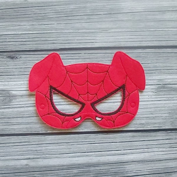 Spider-Ham Felt Embroidered Mask -Animal Spiderman Mask - Super Hero Mask -  Kid & Adult - Pretend Play - Halloween Costume