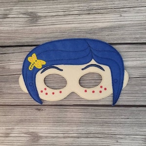 Blue Haired Girl Pretend Play Mask - Girl with Blue Hair Mask -Creative Play - Pretend Play - Halloween Costume - Dress Up Mask - CosPlay