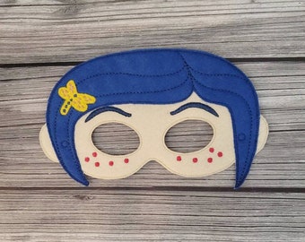 Blue Haired Girl Felt Mask: Pretend Play Costume