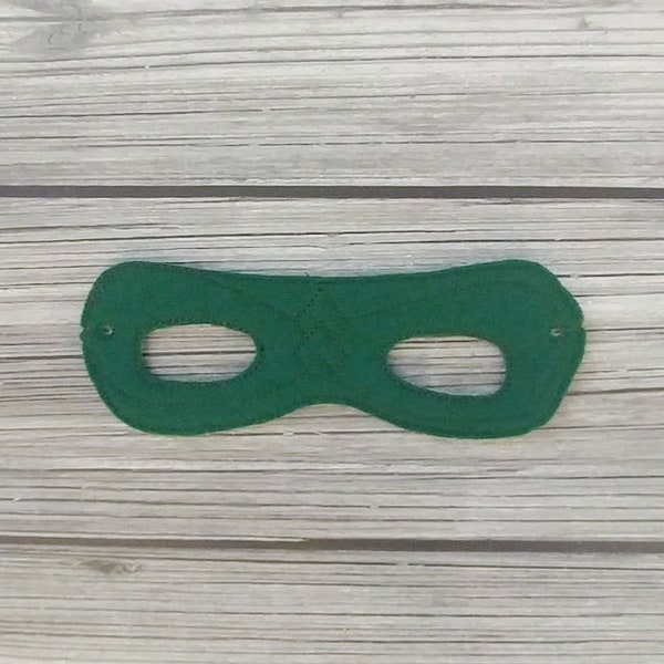 Archer Super Hero Felt Embroidered Mask - Green Arrow Mask - Pretend Play - Costume Party - Dress Up Mask - Cosplay - Halloween Costume