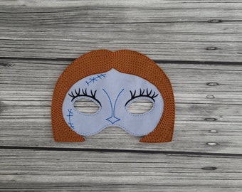 Sally Felt Embroidered Mask - NBC Mask - Kid & Adult - Pretend Play - Halloween Costume