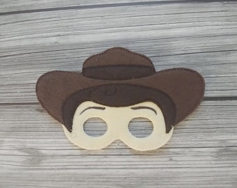 Cowboy Mask - Wooden Cowboy - Pretend Play - Storybook - Halloween Mask - Pretend Play Mask - Dress Up Mask - Cosplay