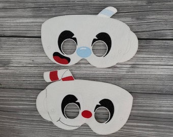 Video Game Characters - Twins - Red Cup - Blue Mug- Dress-Up Masks - Pretend Play Masks- Creative Play - CosPlay