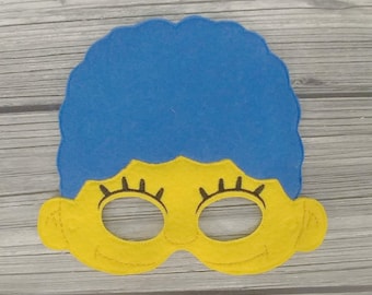 Momma Felt Embroidered Mask - Marge the Mother Mask - Kid & Adult - Pretend Play - Halloween Costume