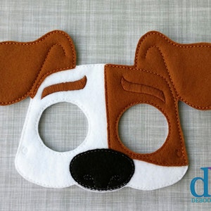 Máscara de feltro bordada para cachorro - Max, o cachorro - Fantasia de faz de conta - Cosplay - Máscara de animal - Infantil e adulto - Brincadeira criativa - Fantasia de Halloween