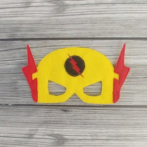 Reverse-Flash Super Hero Villian Felt Mask - Professor Zoom Mask - Villian Mask for Kids & Adults - Pretend Play - Halloween Costume