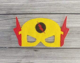 Reverse-Flash Super Hero Villian Felt Mask - Professor Zoom Mask - Villian Mask for Kids & Adults - Pretend Play - Halloween Costume