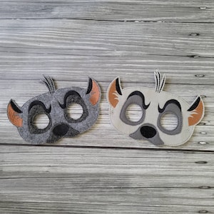 Hyena Mask - Jungle Animal -Lion Kingdom Felt Embroidered Mask - Cosplay - Pretend Play - Halloween Costume - Creative Play - Dress-Up Mask