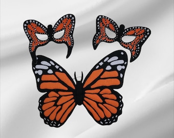 Monarch Butterfly Mask and Wings: Black- Orange Costume