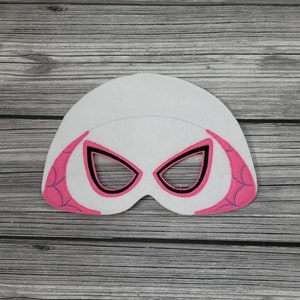 Hooded Spider Hero Play Mask - Spider Gwen Mask - Pretend Play Mask - Super Hero Mask - Ghost Spider Mask -White Widow Mask