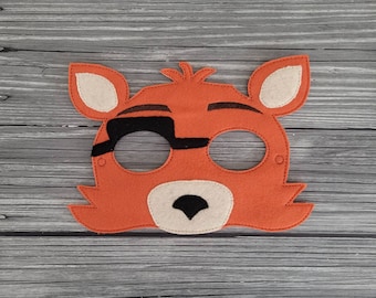 Fox Felt Embroidered Mask - Foxy the Fox Mask - Kid & Adult - Creative Play - Halloween Costume