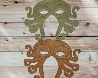 Masque de pieuvre en feutre : costume de cosplay brodé