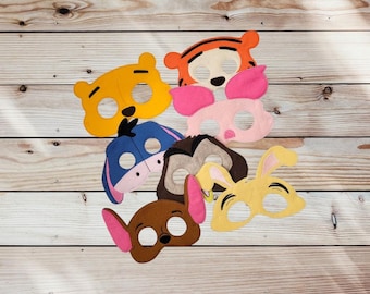 Honey Bear and Friends vilten geborduurde maskerset - doen alsof-spelletjes aankleden