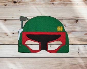 Felt Bounty Hunter Mask: Embroidered Costume, Kid & Adult