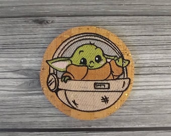 Green Child in a Pod coaster - Set of 4 or Single Coaster -Themed Vinyl Coasters - Drink Coasters