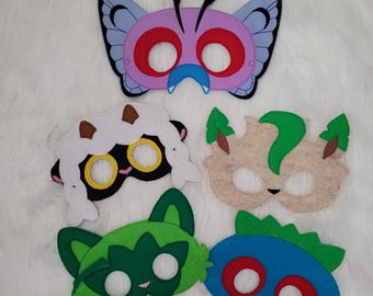 Vilten gamingmaskers - boomvos - plant Kitty - Tiny Weed - pluizig schaap - honingvlinder - creatief spel - Halloween-kostuum