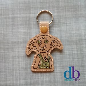 House Elf Key Chain - Elf Embroidered Key Fob - Embroidered Key Chain - Zipper Pull