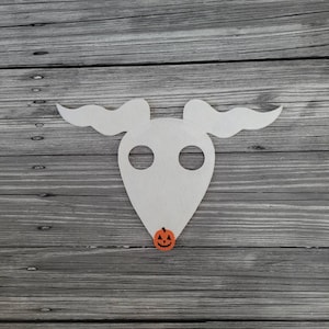 Ghost Dog Felt Mask - Zero Mask -Kid & Adult - Creative Play - Halloween Costume - Cosplay