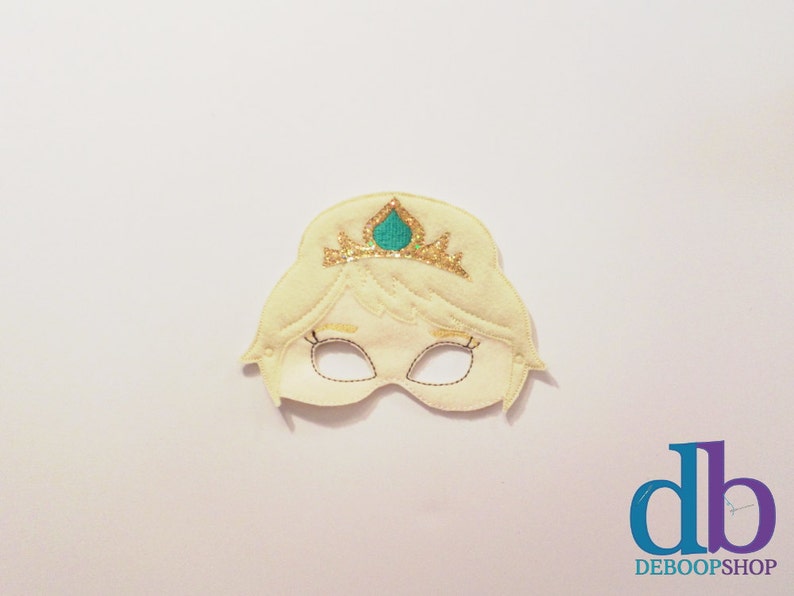 Pretend Play Kid /& Adult Halloween Costume Ice Queen Felt Embroidered Mask