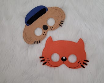 Felt Embroidered Mask: Heroic Hound - Evil Cat - Dress-Up, Cosplay