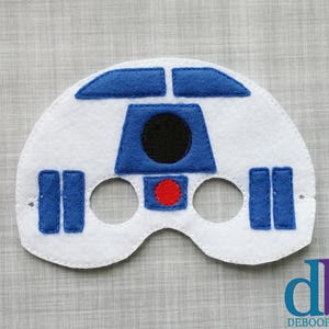 R2 Unit Felt Embroidered Mask - Kid & Adult - Pretend Play - Halloween Costume - Creative Play - Robot - Talking Robot
