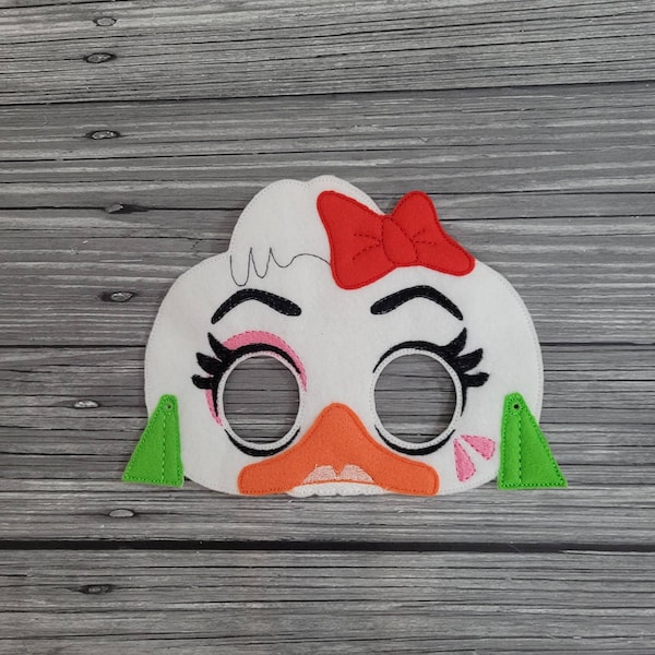 Glamrock Chicken Felt Embroidered Mask -  Chicken Mask -CosPlay Mask - Mask for Kid & Adult - Creative Play - Halloween Costume