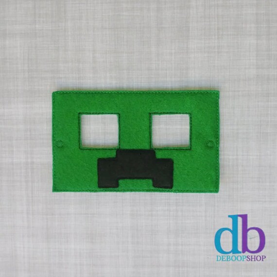 felt embroidered mask creeper minecraft inspired mask kid adult creative play halloween costume