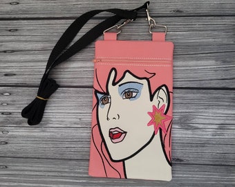 Jem Zipper Bag - Embroidered Crossbody Purse - Vinyl Zipper Pouch