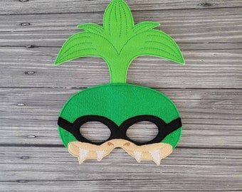 Iggy Koopa Embroidered Felt Mask - Turtle Mask - Kid & Adult Mask - Pretend Play - Halloween Costume - Dress Up Mask - Creative Play