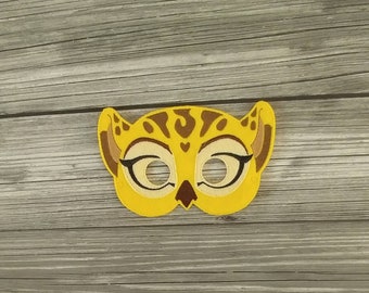 Cheetah Mask -Fuli - Lion Tribe Felt Embroidered Mask - Kid & Adult - Pretend Play - Halloween Costume - Dress-Up Mask - Cosplay