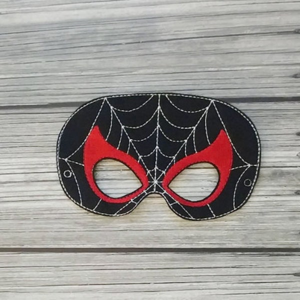 New Generation Spider Hero Felt Embroidered Mask - Spidey Mask Miles Morales - Kid & Adult - Pretend Play - Halloween Costume