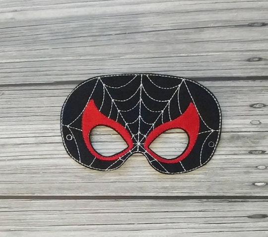 Máscara bordada de fieltro Spider Hero de nueva generación - Etsy España
