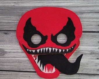 Red Carnage Felt Mask - Embroidered Comic Villain Cosplay