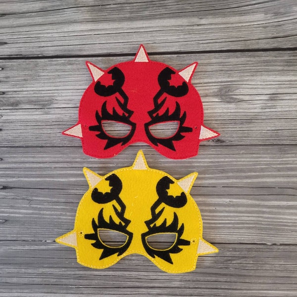 Darth Maul/Savage Opress Villain Felt Embroidered Mask - Kid & Adult - Pretend Play - Halloween Costume - CosPlay