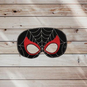New Generation Spider Hero Felt Embroidered Mask - Spidey Mask Miles Morales - Kid & Adult - Pretend Play - Halloween Costume
