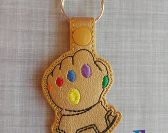 Infinity Gauntlet Keychain - Vinyl Embroidered Keychain - Zipper Pull