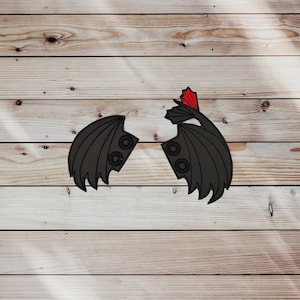 Dragon Wings for Boots, Shoes, Roller Skates - Black Dragon Wings - Night Fury Dragon Wings