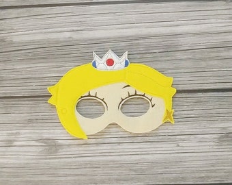 Princess Rosalina Felt Embroidered Mask - Kid & Adult - Pretend Play - Halloween Costume - Princess Mask - Dress Up Mask - Cosplay