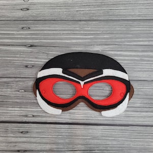 Falcon Felt Embroidered Mask - Super Soldier Felt Mask - Super Hero Mask -  Kid & Adult - Pretend Play - Halloween Costume
