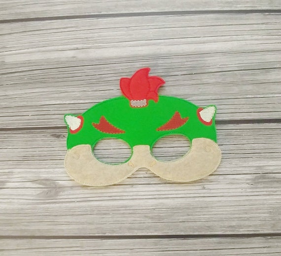 Buy Bowser Jr Embroidered Felt Mask kid & Adult Mask Pretend Play Halloween  Costume Dress up Mask-red Plumber Character Turtle Mask Online in India 