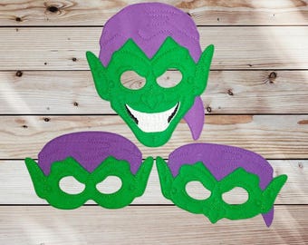 Geborduurd vilten goblinmasker: superschurkkostuum, CosPlay - Pretend