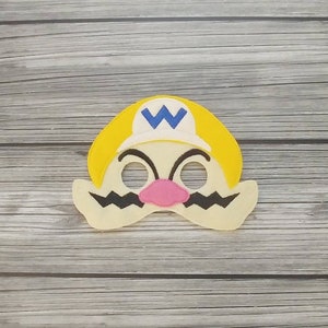 ワリオ フェルト刺繍マスク - 子供用&大人用 - ごっこ遊び - ハロウィンコスチューム - ドレスアップマスク - 悪役マスク - コスプレ
