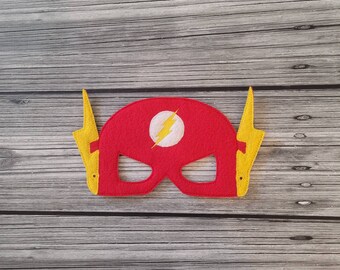 Flash Hero Felt Mask - Super Hero Mask - Thunderbolt - Creative Play - Dress-Up Mask - Kid & Adult - Pretend Play - Halloween Costume