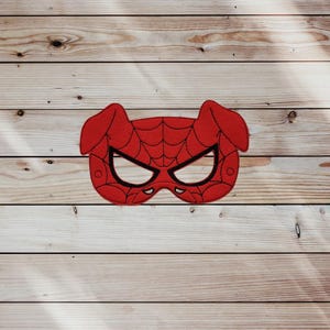 Spider-Ham Felt Embroidered Mask -Animal Spiderman Mask - Super Hero Mask -  Kid & Adult - Pretend Play - Halloween Costume